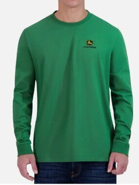 NWT John Deere Men's Green Long-Sleeve Logo Tee